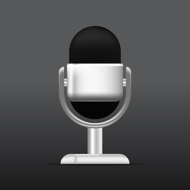 Realistic vector design of microphone Podcast microphone design