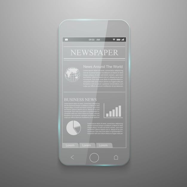 Vector realistic vector of glass smartphone.