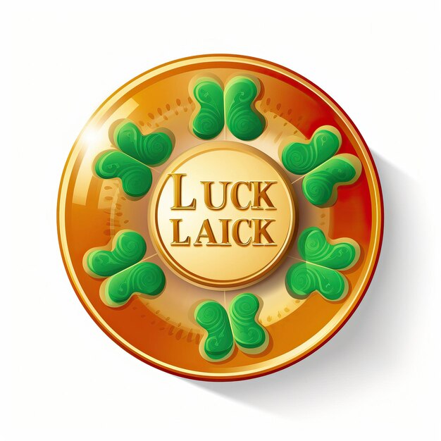 Vector realistic vector good luck sticker on white background