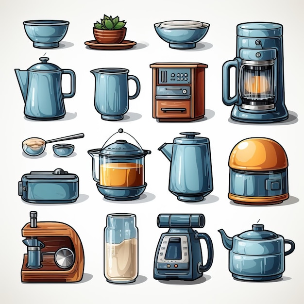 Realistic Vector Household Icons On White Background