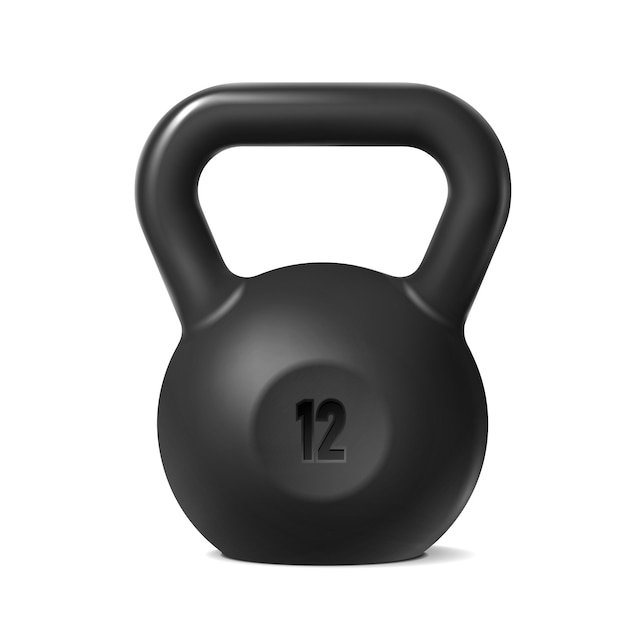 Illustrazione di icona vettoriale realistica pesi kettlebell isolati su sfondo bianco.