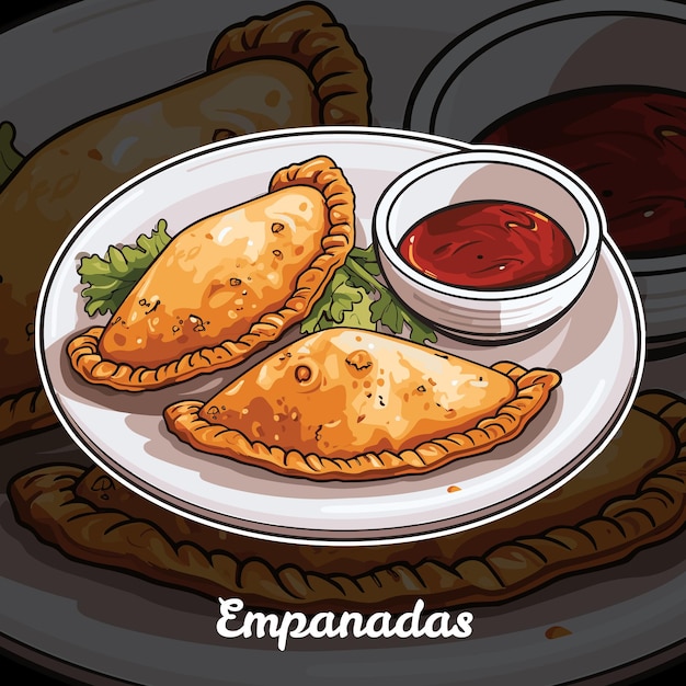 Vector realistic vector illustration of empanadas