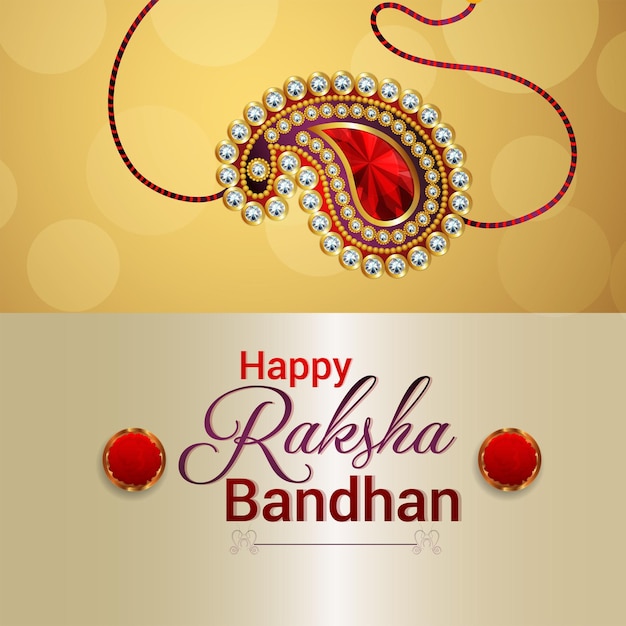 Realistic vector illustration of happy raksha bandhan background