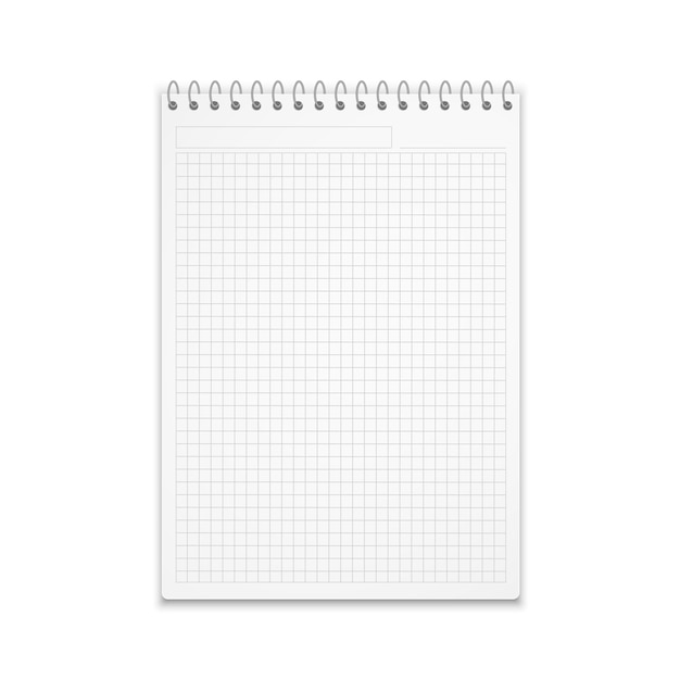 Realistic vector illustration notepad of square paper. 