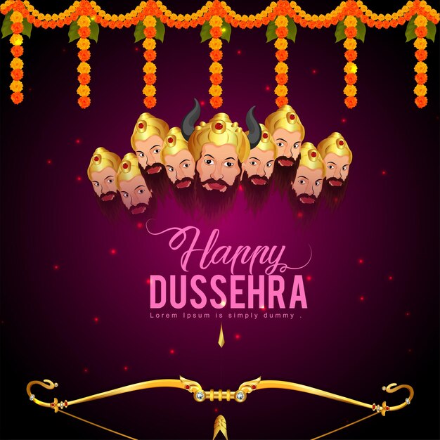 Realistic vector illustration of Ravan with goddess sita for happy dussehra