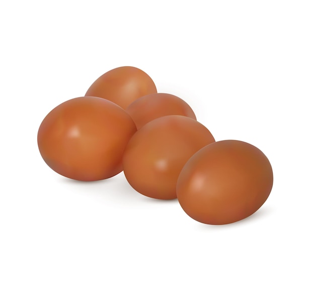 Realistic vector image of yellow eggs