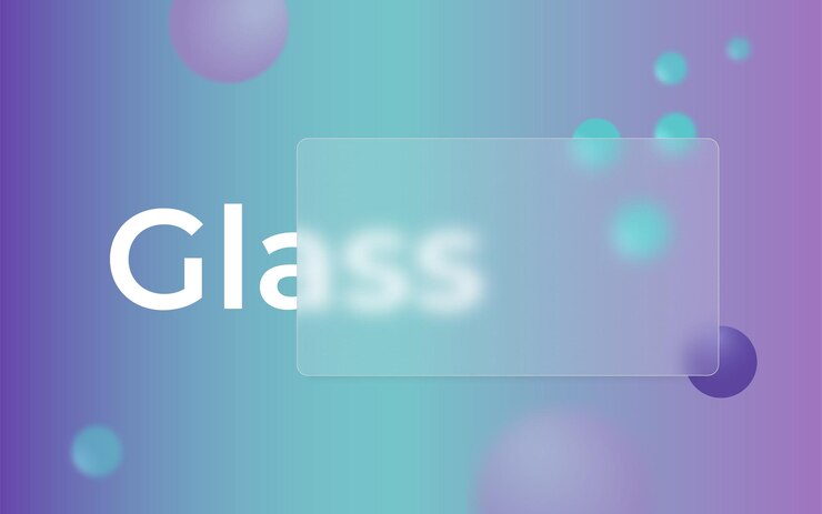 Vector realistic vector isometric abstract gradient transparent glassmorphism effect background