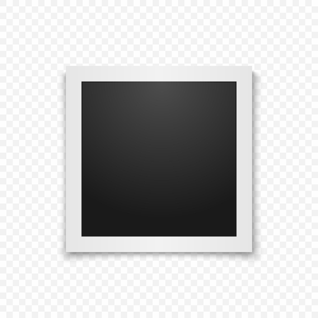 Photo frame white plastic border on a transparent Vector Image