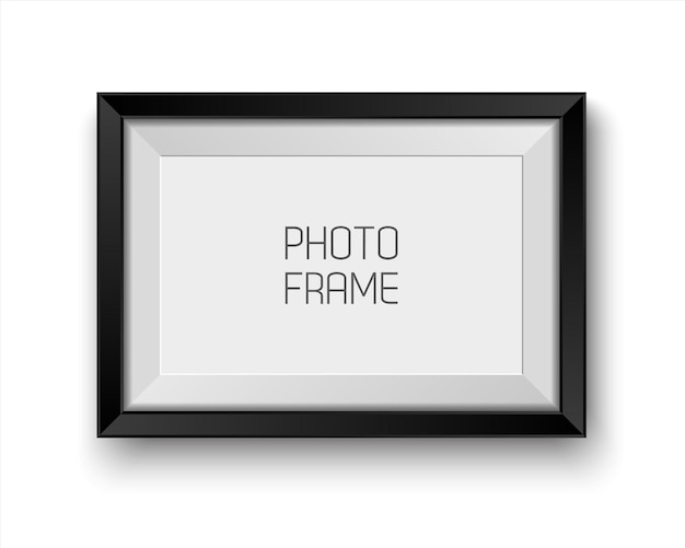 Realistic vector picture frame isolated on white background with blank space for your photo