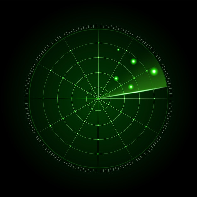 Realistic vector radar in searching Vector illustration