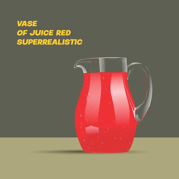 Vector realistic vector red juice jug