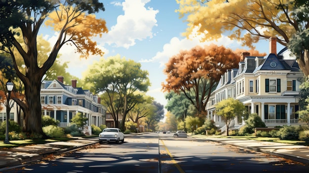 Realistic vector scene lexington on white background