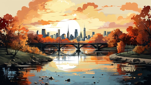 Realistic Vector scene Minneapolis On White Background