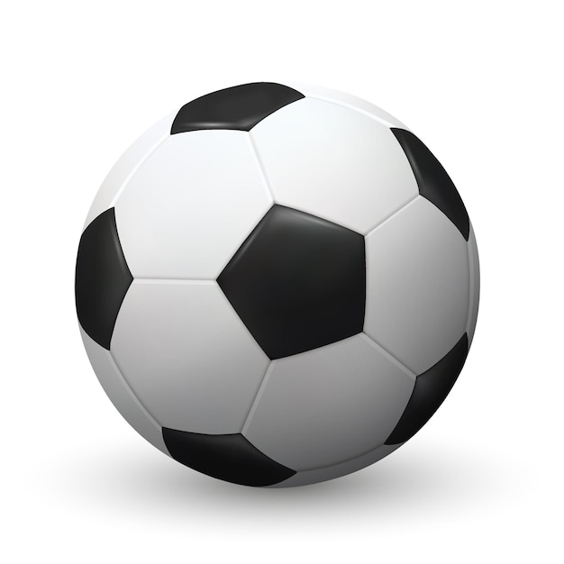 Vector realistic vector soccer ball or football ball sports equipment for summer play outdoor