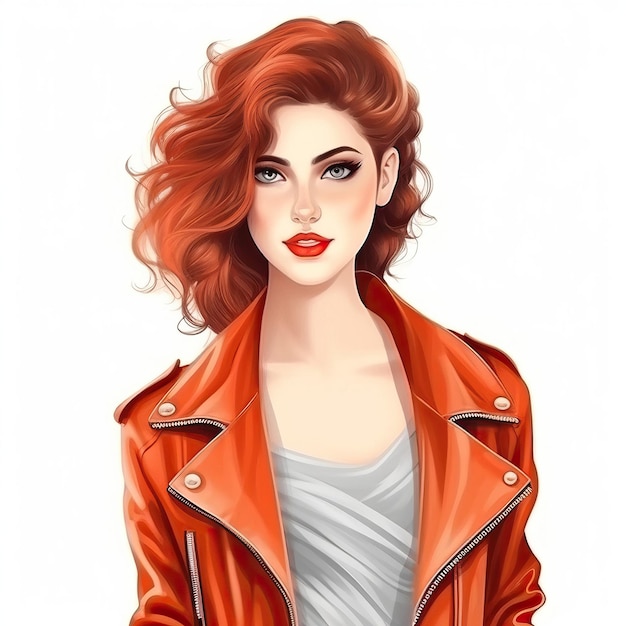 Vector realistic vector stylish woman on white background