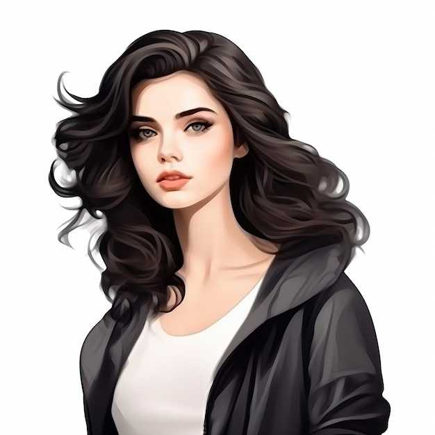 Vector realistic vector stylish woman on white background