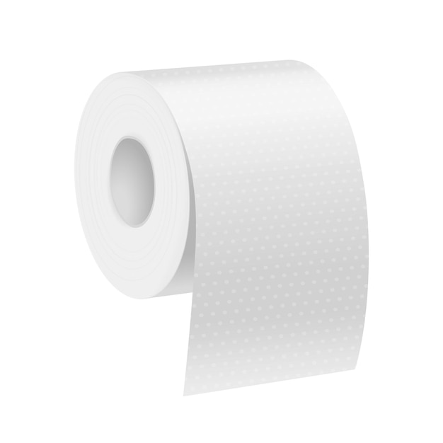 Realistic vector template of toilet paper roll