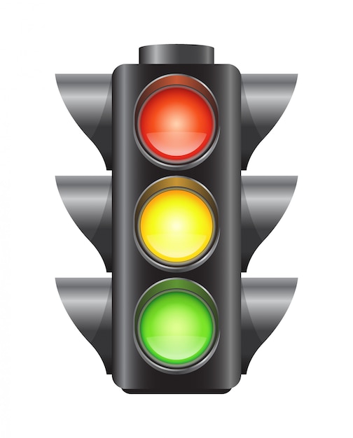 Vector realistic vector traffic lights for cars