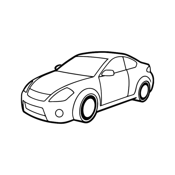 Vector 전면의 투명한 배경에서 고립된 현실적인 터 색 자동차 이소메트릭 뷰 아트