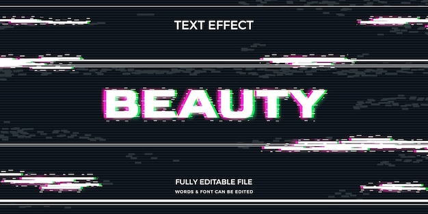 Vector realistic vhs text effect