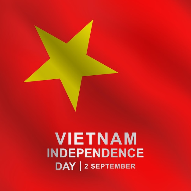 Realistic Vietnam Flag background suitable for Vietnam Independence greeting