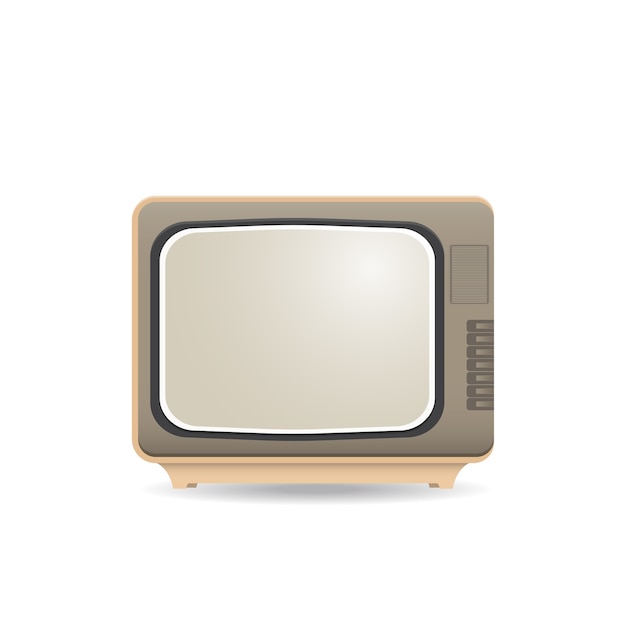 Vector realistic vintage tv. illustration on white background for design