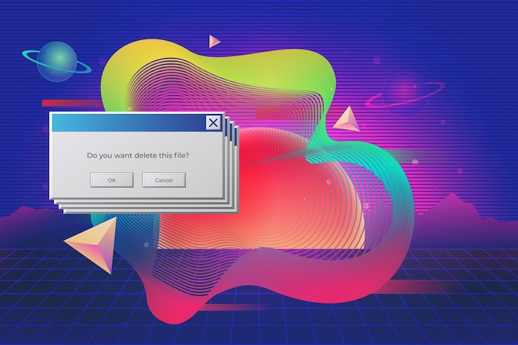 Vector realistic vintage vaporwave background