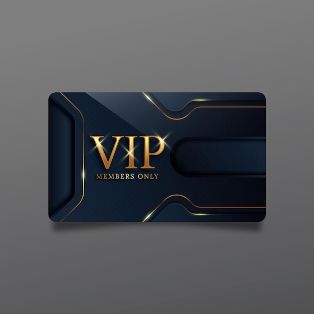 Vector realistic vip card template with golden details