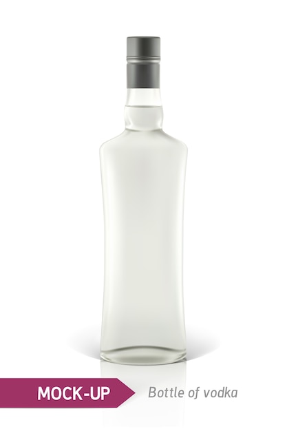 Vector realistic vodka bottle or other gin bottle