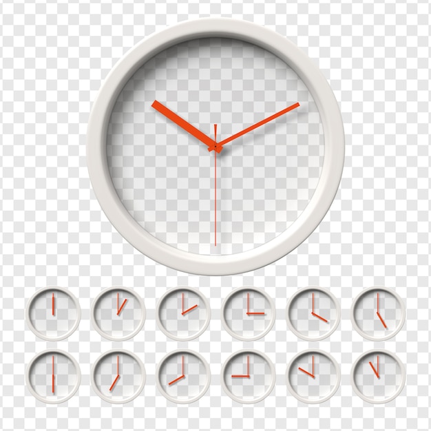 Vector realistic wall clock set