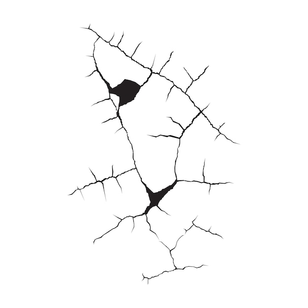 Realistic wall crack illustration vector