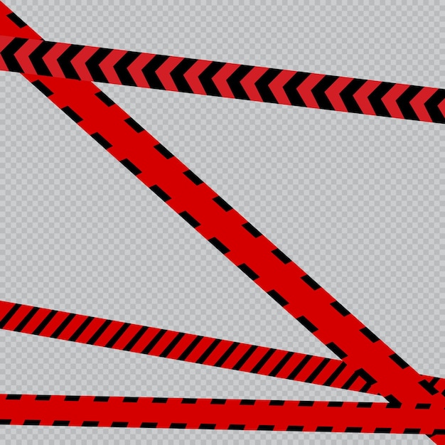 Реалистичные предупреждающие лентыОсторожные линии изолированы Знаки опасности