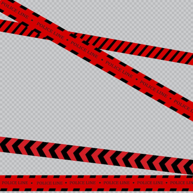 Реалистичные предупреждающие лентыОсторожные линии изолированы Знаки опасности