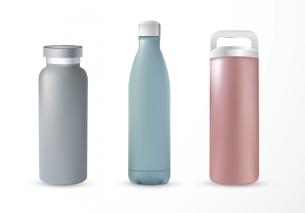 Vector realistic water bottle collection