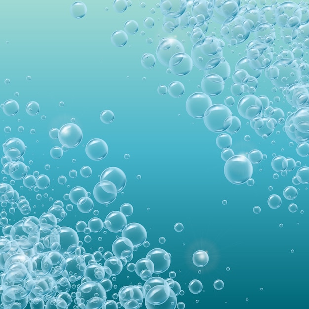 Realistic water bubbles background