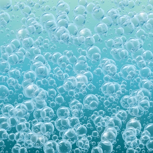 Vector realistic water bubbles background