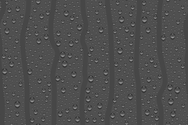 Vettore texture realistica della goccia d'acqua su sfondo scuro