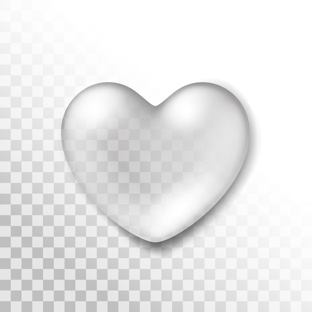 Vector realistic water heart drop isolated