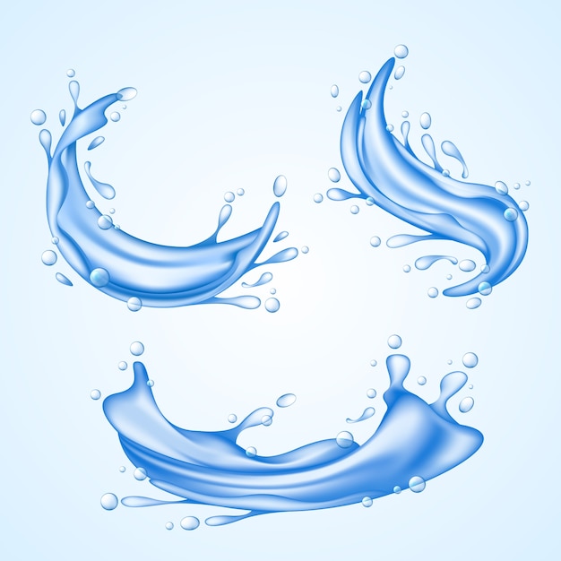 realistic water splash collection illustration