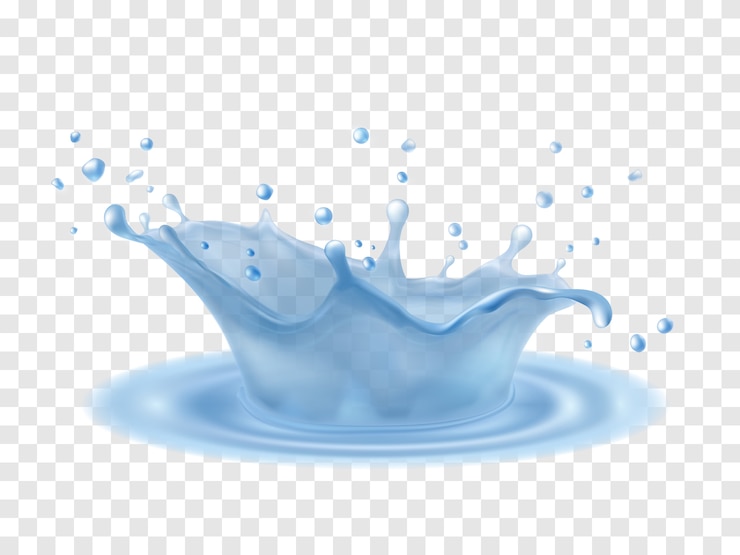 वेक्टर realistic water splash. water crown and  spray,  waves on surface