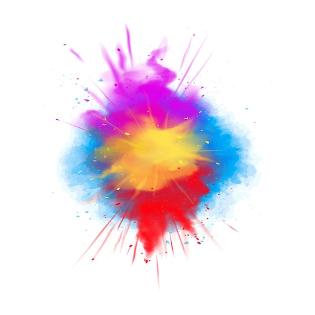 Vector realistic watercolor colorful splash design