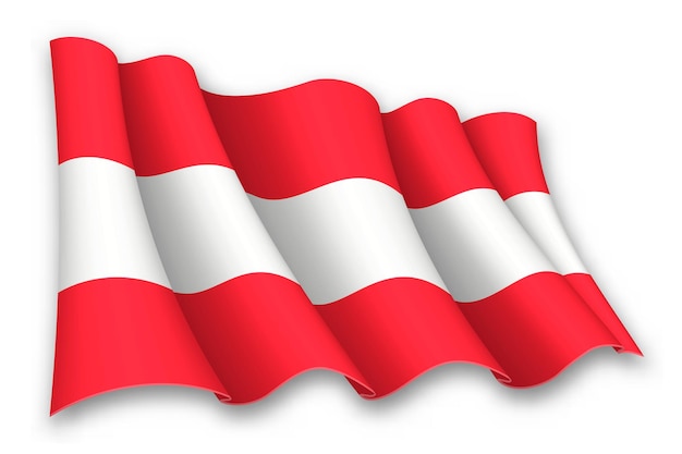 Vector realistic waving flag of austria