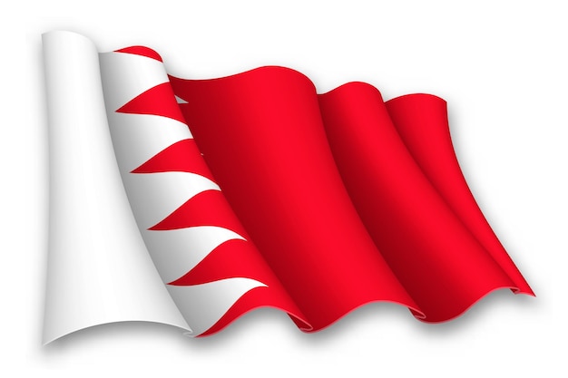 Vector realistic waving flag of bahrain