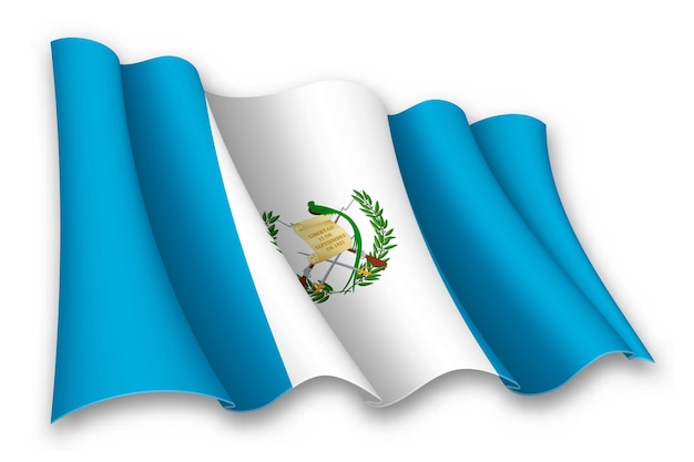 Realistic waving flag of guatemala