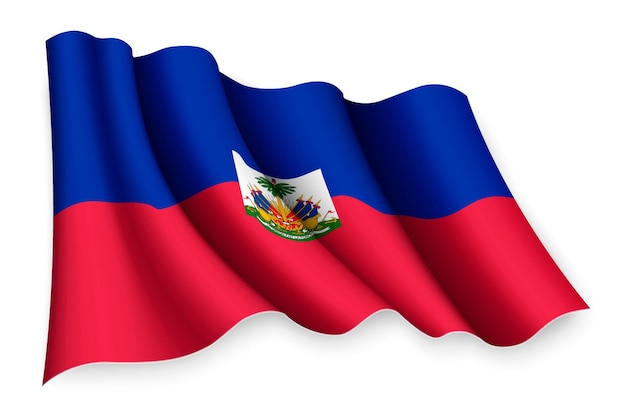 Реалистичный развевающийся флаг Гаити