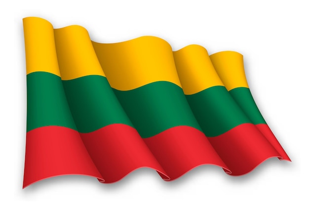 Realistic waving flag of Lithuania