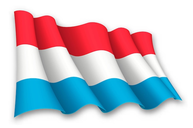 Вектор realistic waving flag of luxembourg