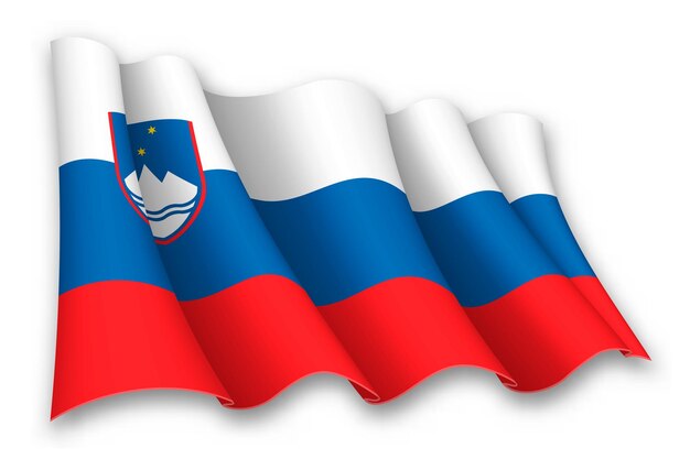 ベクトル realistic waving flag of slovenia