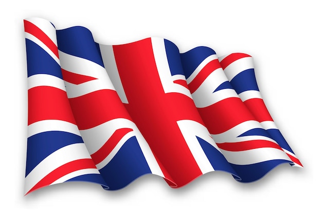 Вектор realistic waving flag of united kingdom