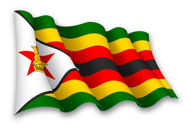 Вектор Реалистичный флаг зимбабве